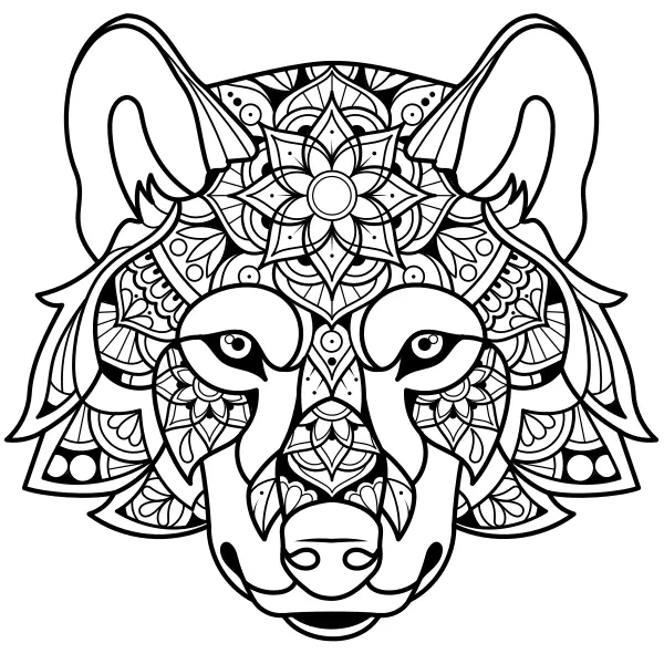 Mandala – Vlk | Online omaľovánky pre deti